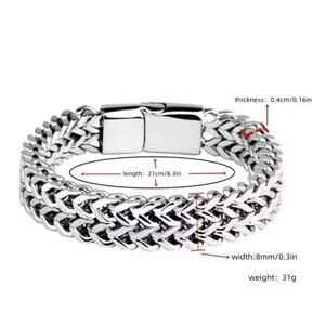 Silver Plated Braided Chain Bracelet 10mm Men's Fashion Birthday Anniversary